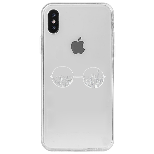 Apple iPhone X Sunglasses Transparent Silicone TPU Θήκη