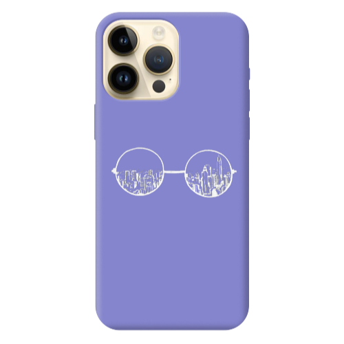 Apple iPhone 13 Pro Max Sunglasses Purple Colored Silicone TPU Θήκη