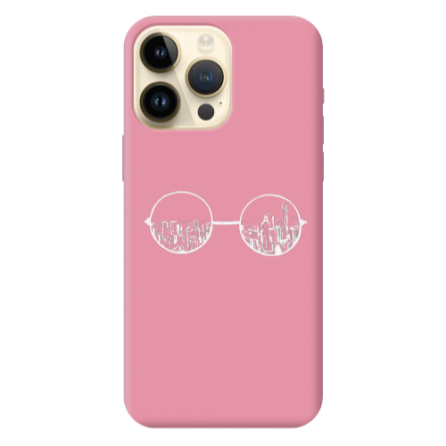 Apple iPhone 13 Pro Max Sunglasses Pink Colored Silicone TPU Θήκη