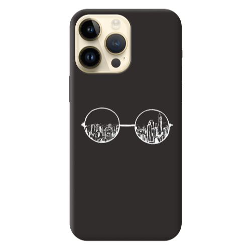 Apple iPhone 13 Pro Max Sunglasses Black Colored Silicone TPU Θήκη