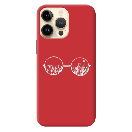 Apple iPhone 13 Pro Max Sunglasses Red Colored Silicone TPU Θήκη
