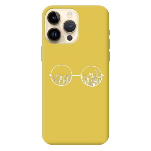 Apple iPhone 13 Pro Max Sunglasses Yellow Colored Silicone TPU Θήκη