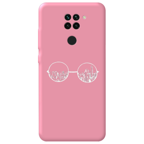 Xiaomi Redmi Note 9 Sunglasses Pink Colored Silicone TPU Θήκη