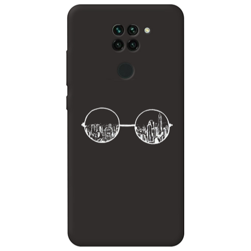 Xiaomi Redmi Note 9 Sunglasses Black Colored Silicone TPU Θήκη