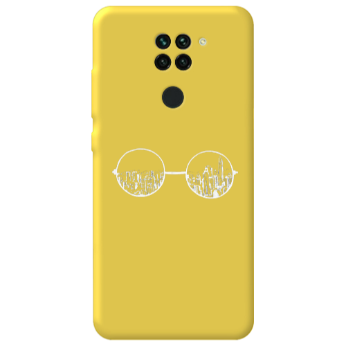 Xiaomi Redmi Note 9 Sunglasses Yellow Colored Silicone TPU Θήκη
