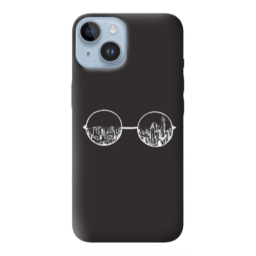 Apple iPhone 14  Sunglasses Black Colored Silicone TPU Θήκη