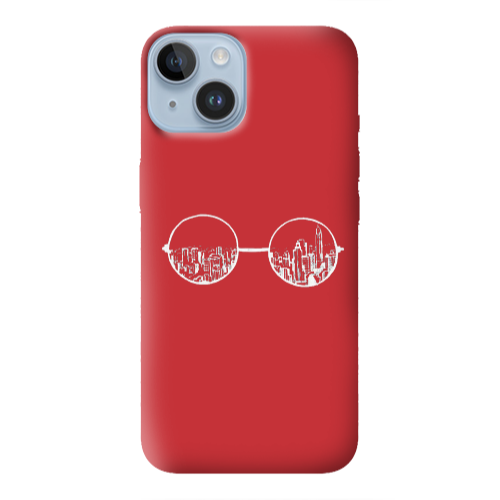Apple iPhone 14 Plus Sunglasses Red Colored Silicone TPU Θήκη