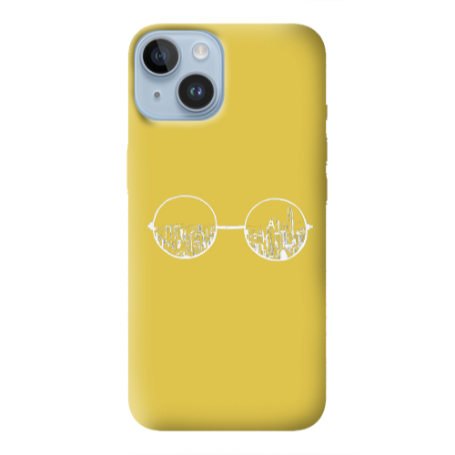 Apple iPhone 14 Plus Sunglasses Yellow Colored Silicone TPU Θήκη