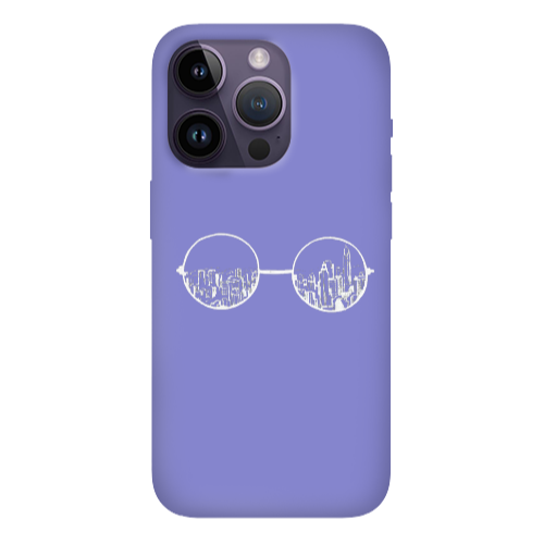 Apple iPhone 14 Pro  Sunglasses Purple Colored Silicone TPU Θήκη