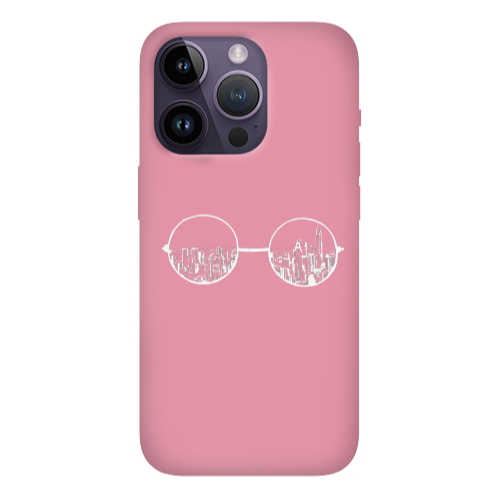 Apple iPhone 14 Pro  Sunglasses Pink Colored Silicone TPU Θήκη
