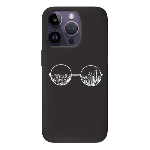 Apple iPhone 14 Pro  Sunglasses Black Colored Silicone TPU Θήκη