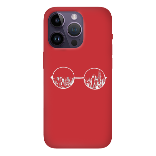 Apple iPhone 14 Pro  Sunglasses Red Colored Silicone TPU Θήκη