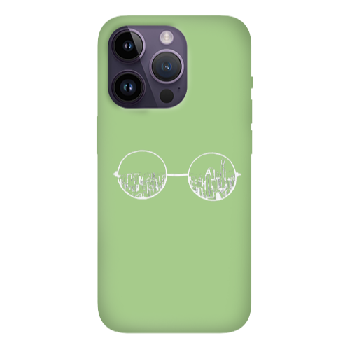 Apple iPhone 14 Pro Max Sunglasses Light Green Colored Silicone TPU Θήκη