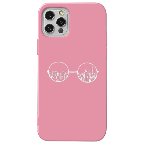Apple iPhone 13 Pro Sunglasses Pink Colored Silicone TPU Θήκη