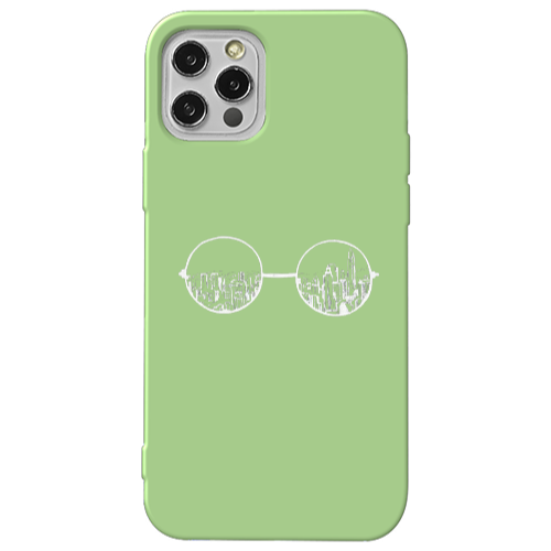 Apple iPhone 12 Pro Sunglasses Light Green Colored Silicone TPU Θήκη
