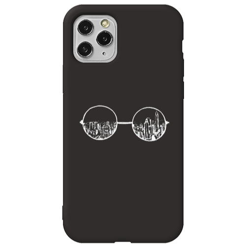 Apple iPhone 11 Pro Max Sunglasses Black Colored Silicone TPU Θήκη