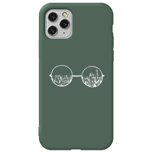 Apple iPhone 11 Pro Max Sunglasses Dark Green Colored Silicone TPU Θήκη