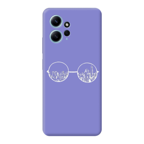 Xiaomi Redmi Note 12 4G Sunglasses Purple Colored Silicone TPU Θήκη