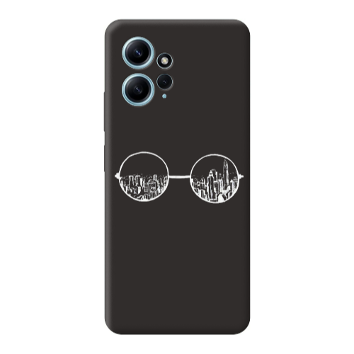 Xiaomi Redmi Note 12 4G Sunglasses Black Colored Silicone TPU Θήκη