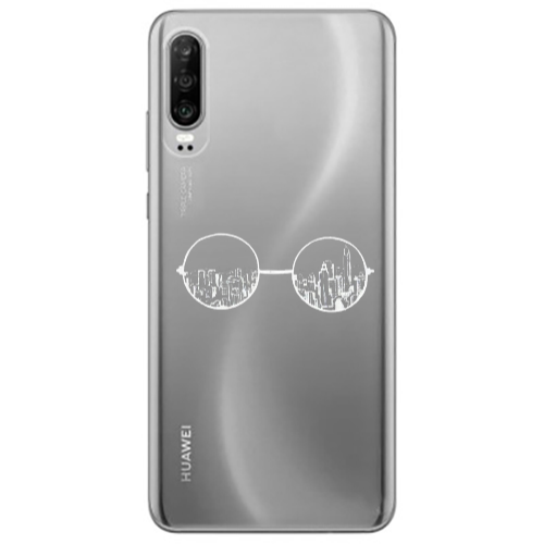 Huawei P30 Sunglasses Transparent Silicone TPU Θήκη