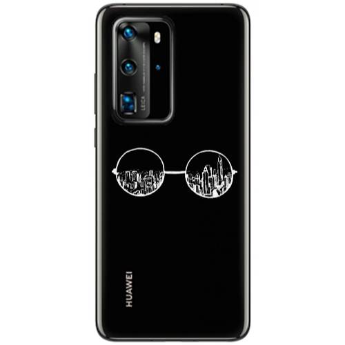 Huawei P40 Pro Sunglasses Transparent Silicone TPU Θήκη