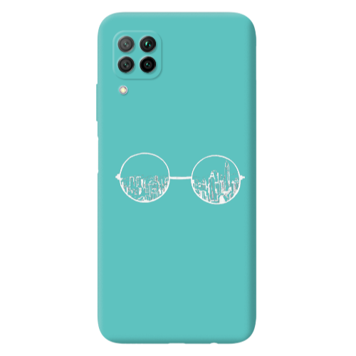 Huawei P40 Lite Sunglasses Turquoise Colored Silicone TPU Θήκη