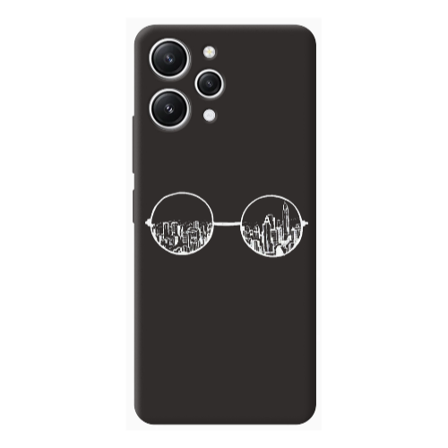 Xiaomi Redmi 12 Sunglasses Black Colored Silicone TPU Θήκη