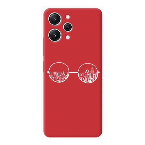 Xiaomi Redmi 12 Sunglasses Red Colored Silicone TPU Θήκη