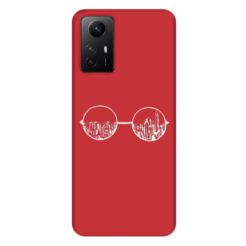 Xiaomi Redmi Note 12s Sunglasses Red Colored Silicone TPU Θήκη