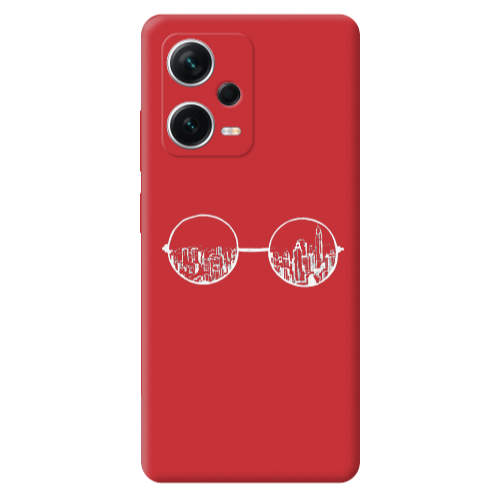 Xiaomi Poco X5 Sunglasses Red Colored Silicone TPU Θήκη