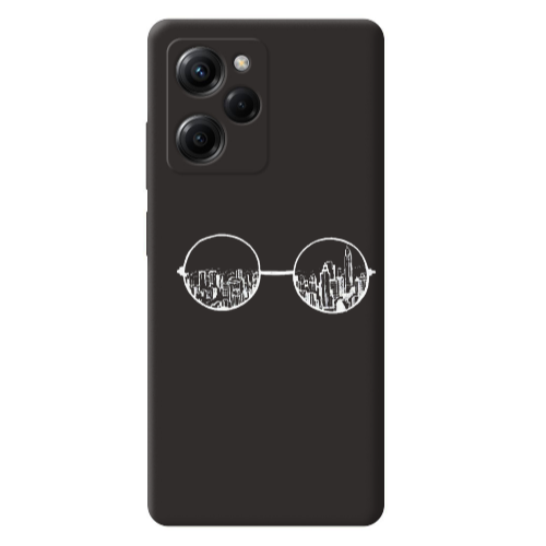 Xiaomi Poco X5 Pro Sunglasses Black Colored Silicone TPU Θήκη