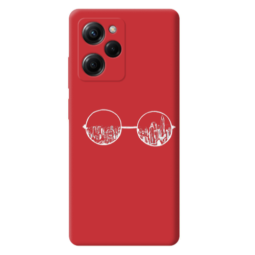 Xiaomi Poco X5 Pro Sunglasses Red Colored Silicone TPU Θήκη