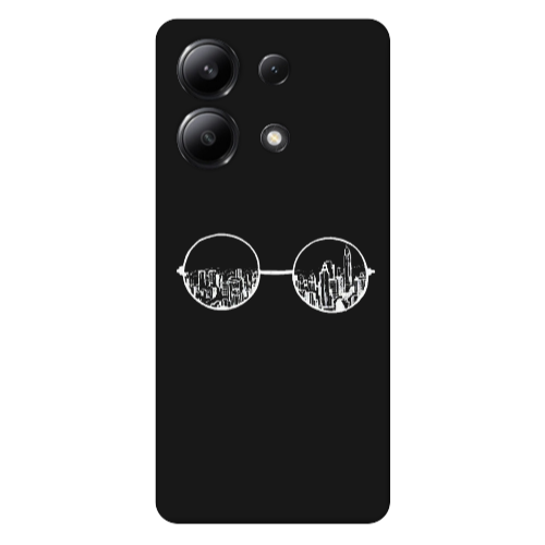 Xiaomi Redmi Note 13 4G Sunglasses Black Colored Silicone TPU Θήκη