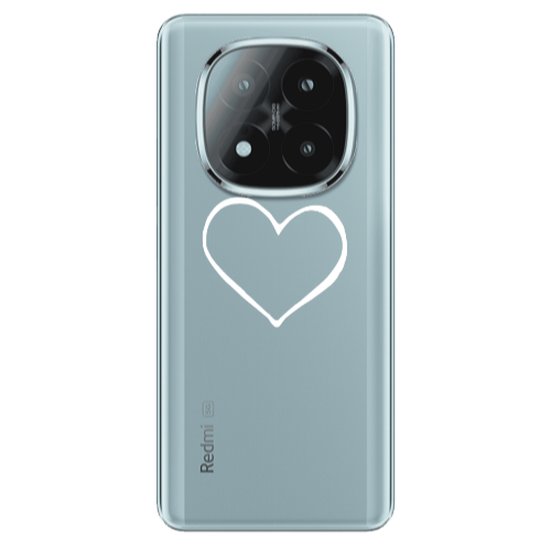 Xiaomi Redmi Note 14 Pro + 5g White heart Transparent Silicone TPU Θήκη