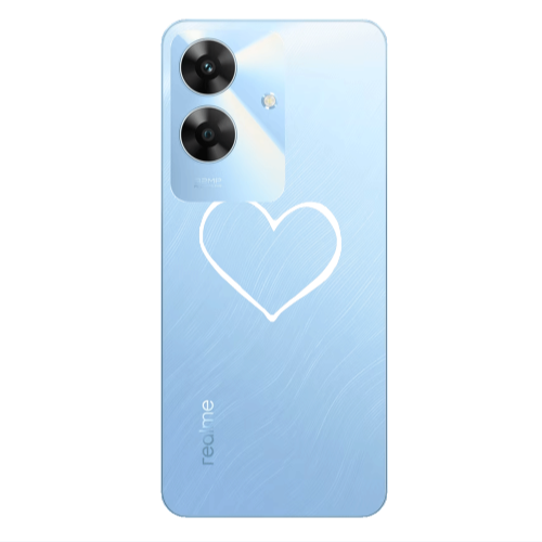 Realme Note 60 White heart Transparent Silicone TPU Θήκη