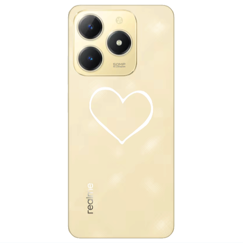 Realme C61 White heart Transparent Silicone TPU Θήκη