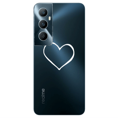 Realme C65 White heart Transparent Silicone TPU Θήκη