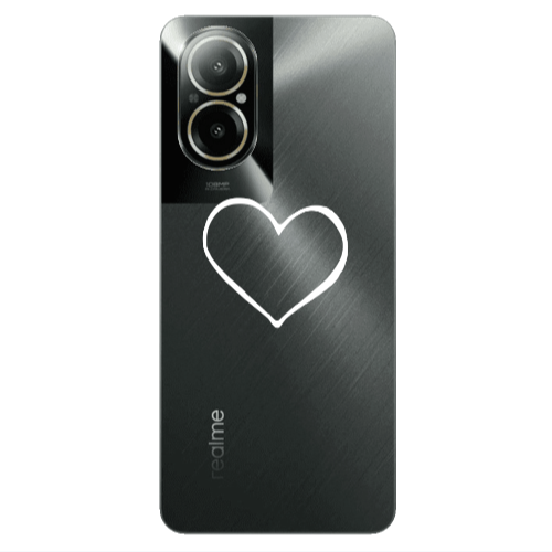 Realme C67 White heart Transparent Silicone TPU Θήκη