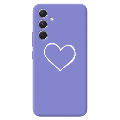 Samsung A36 White heart Purple Colored Silicone TPU Θήκη