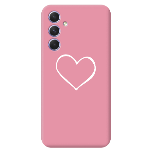 Samsung A36 White heart Pink Colored Silicone TPU Θήκη