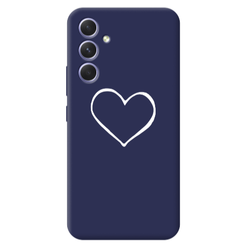 Samsung A36 White heart Dark blue Colored Silicone TPU Θήκη