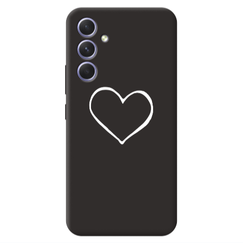 Samsung A56 White heart Black Colored Silicone TPU Θήκη