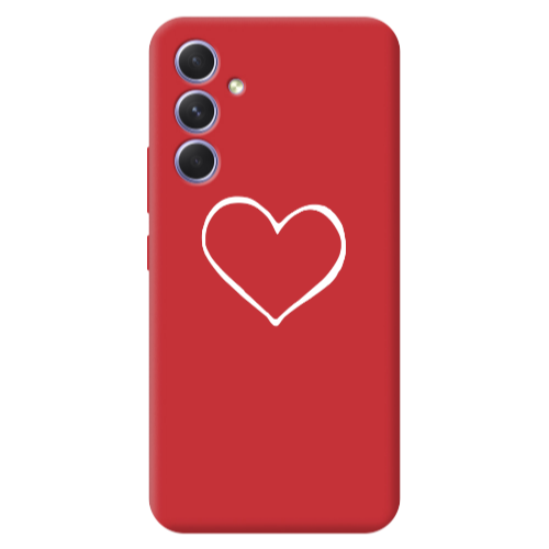 Samsung A56 White heart Red Colored Silicone TPU Θήκη