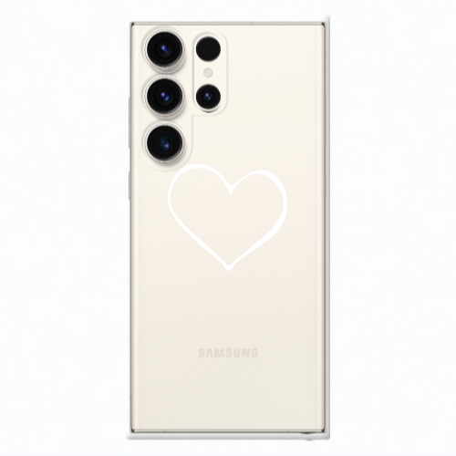 Samsung S25 Ultra White heart Transparent Silicone TPU Θήκη