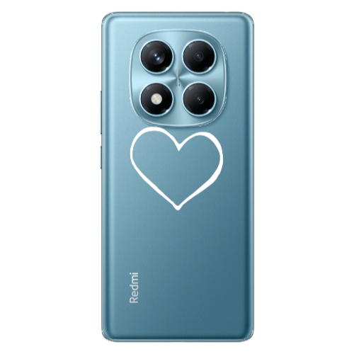 Xiaomi Redmi Note 14 Pro White heart Transparent Silicone TPU Θήκη