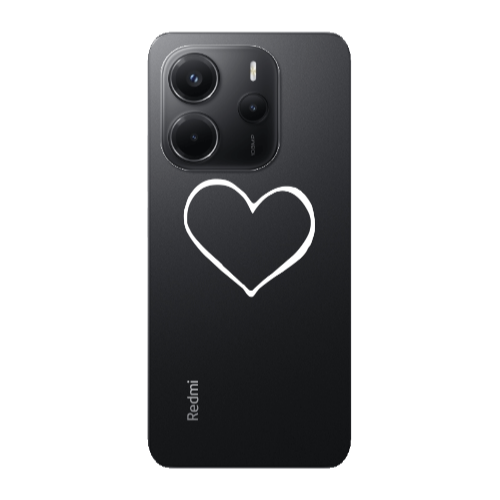Xiaomi Redmi Note 14 White heart Transparent Silicone TPU Θήκη