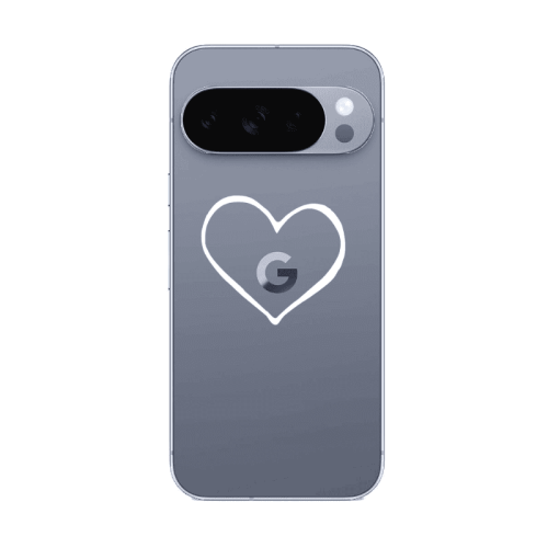 Google Pixel 10 Pro White heart Transparent Silicone TPU Θήκη
