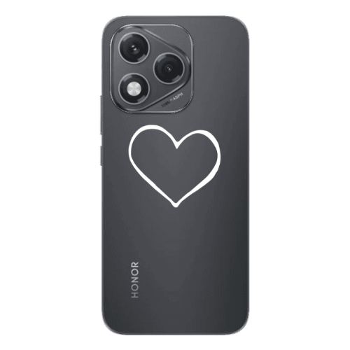 Honor 400 Lite White heart Transparent Silicone TPU Θήκη