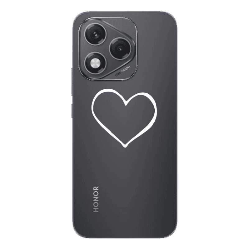 Honor 400 Lite White heart Transparent Silicone TPU Θήκη