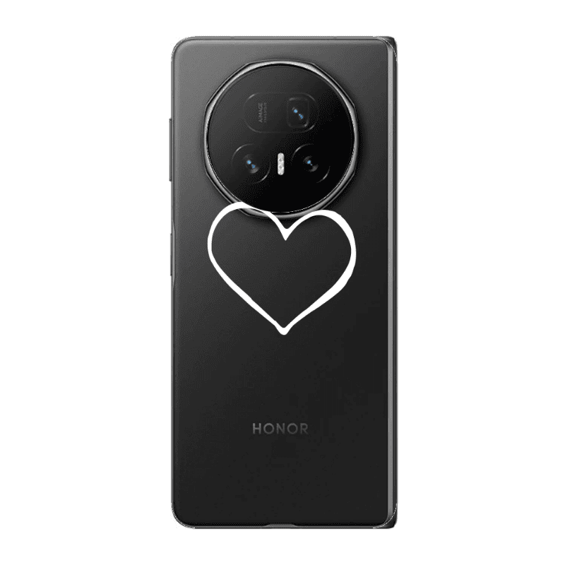 Honor Magic V5 White heart Transparent Silicone TPU Θήκη